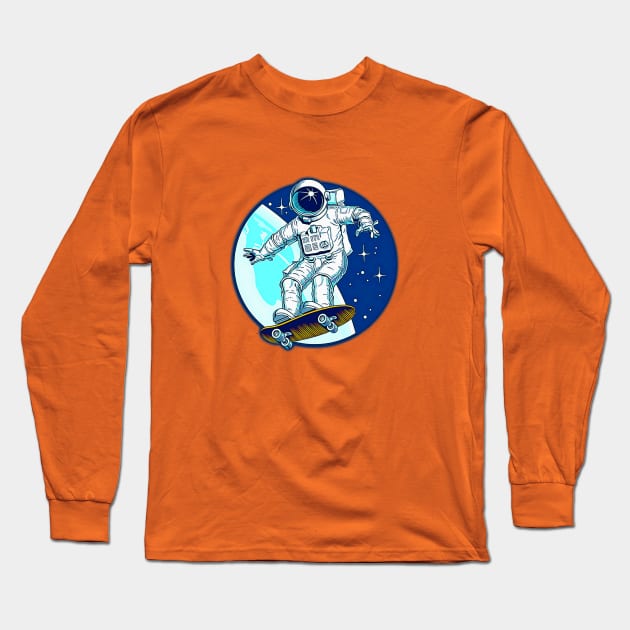 Space Skater Long Sleeve T-Shirt by HARKO DESIGN